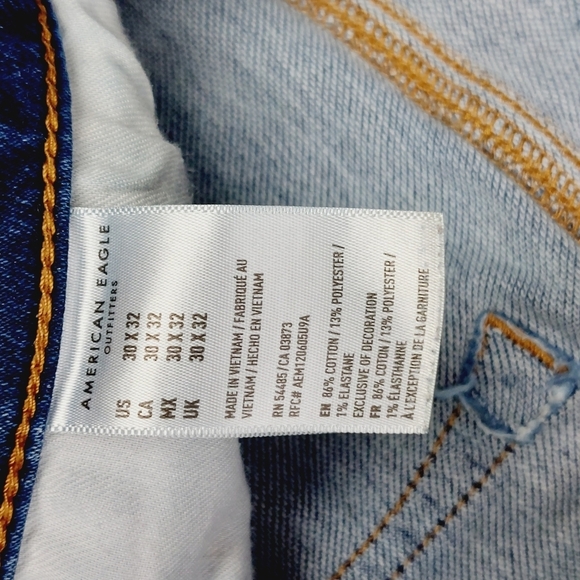 American Eagle Outfitters Blue Next Level Flex Skinny Slim Straight Jeans 3288 - Picture 9 of 10